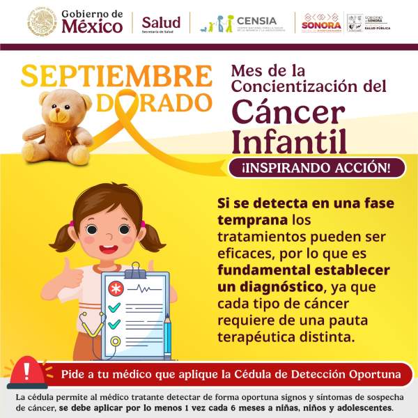 Exhorta Salud Sonora a vigilar señales de alarma del cáncer infantil